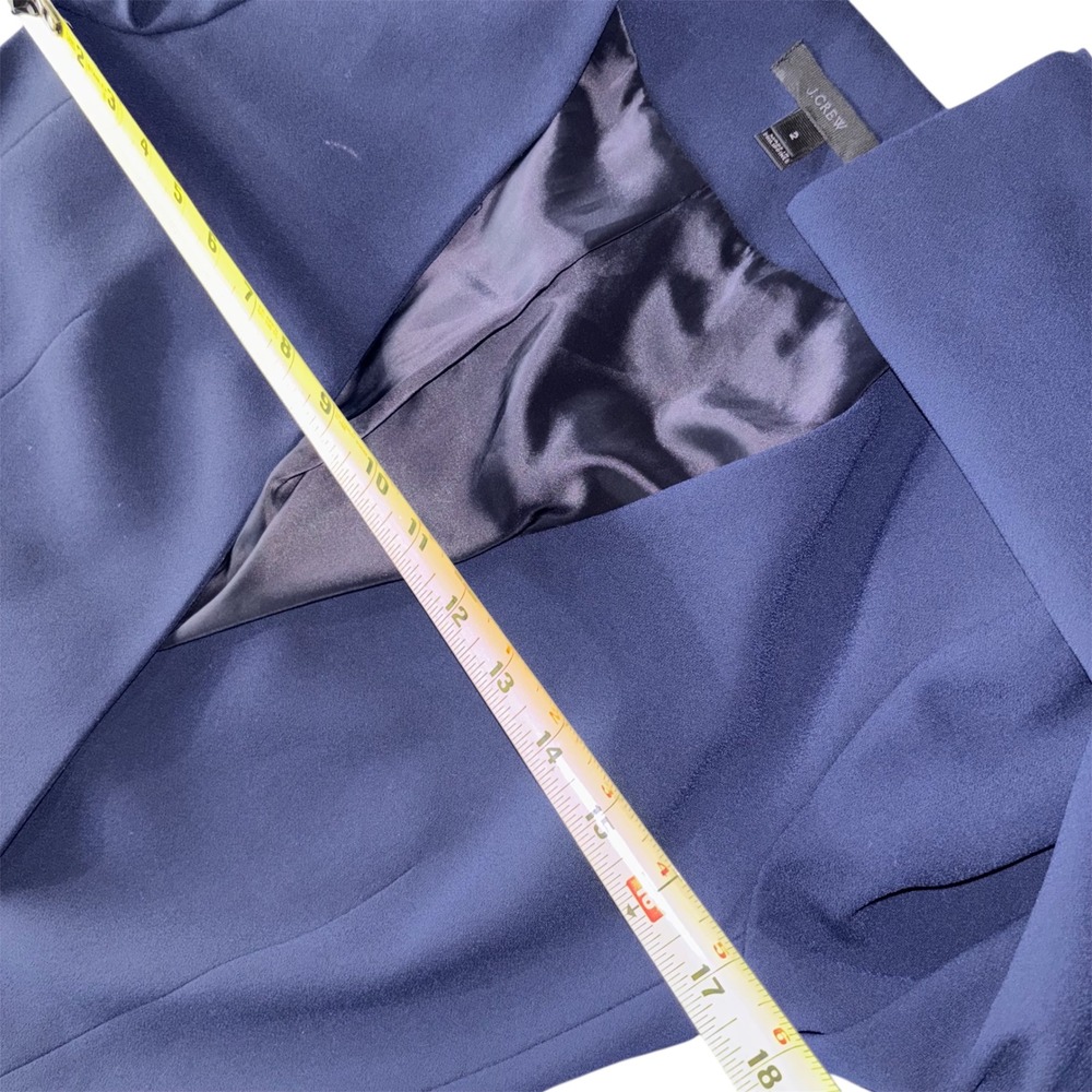 J.Crew French Girl Double Breasted Collarless Blazer Women's 2 Navy Blue H6285 - Picture 3 of 10